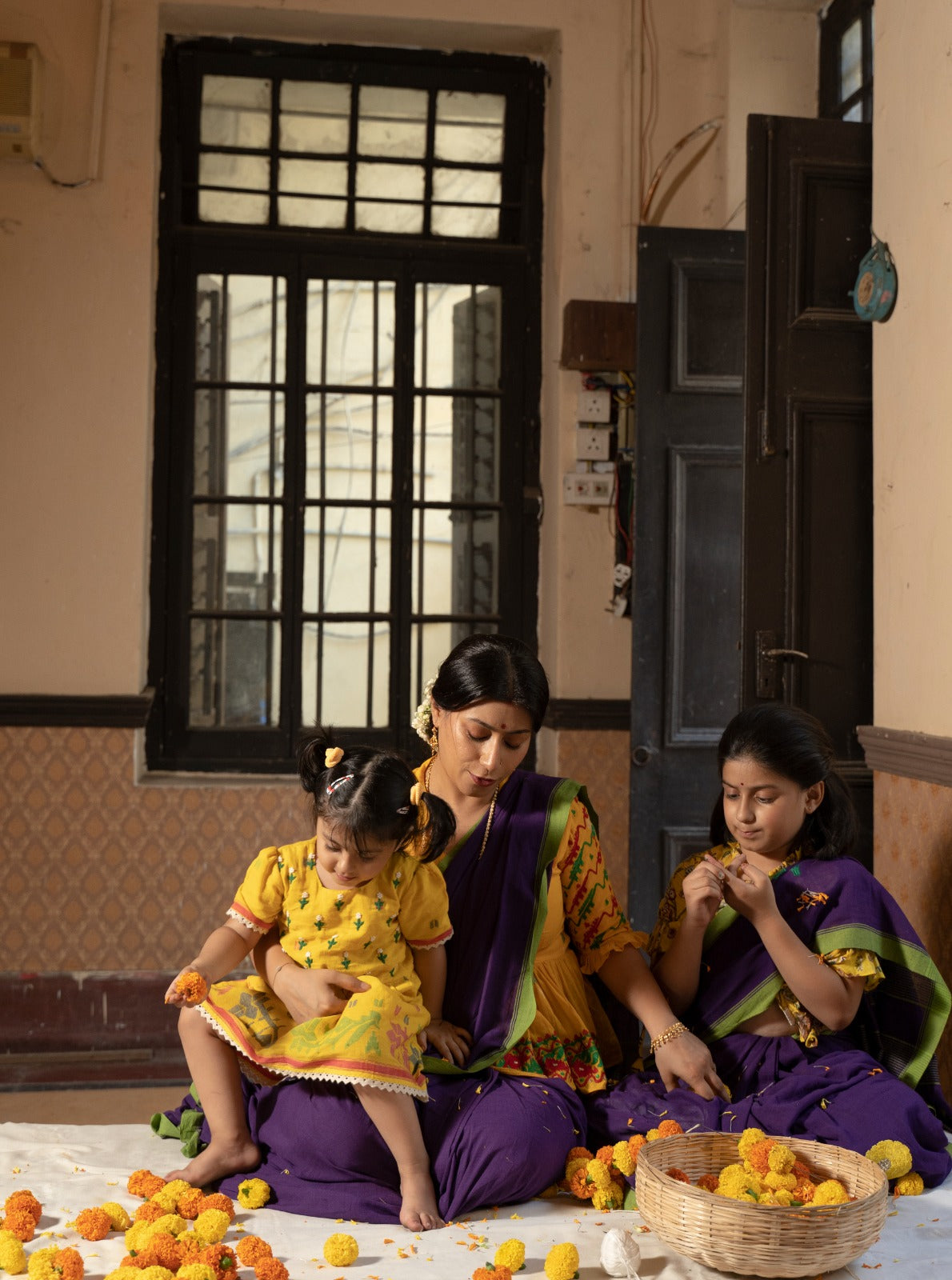 Purple Marigold Saree