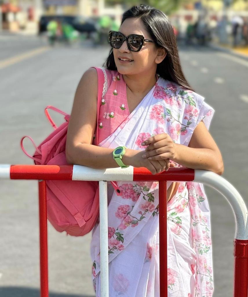 PEACH BUTTERFLY BEL PHOOL (SLEEVELESS)