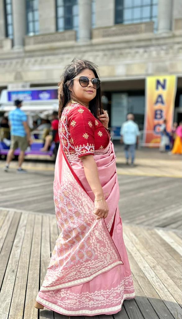 BLUSH PINK JAMDANI KAAJ (SAREE)
