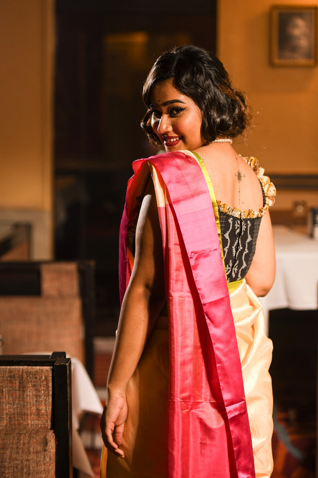 CARAMEL CUSTARD GOROD SAREE