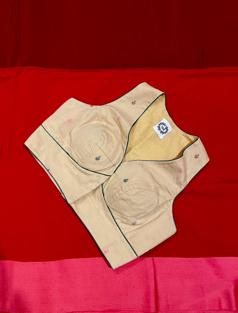 LEMON BUTTER JAMDANI RACER BACK BLOUSE