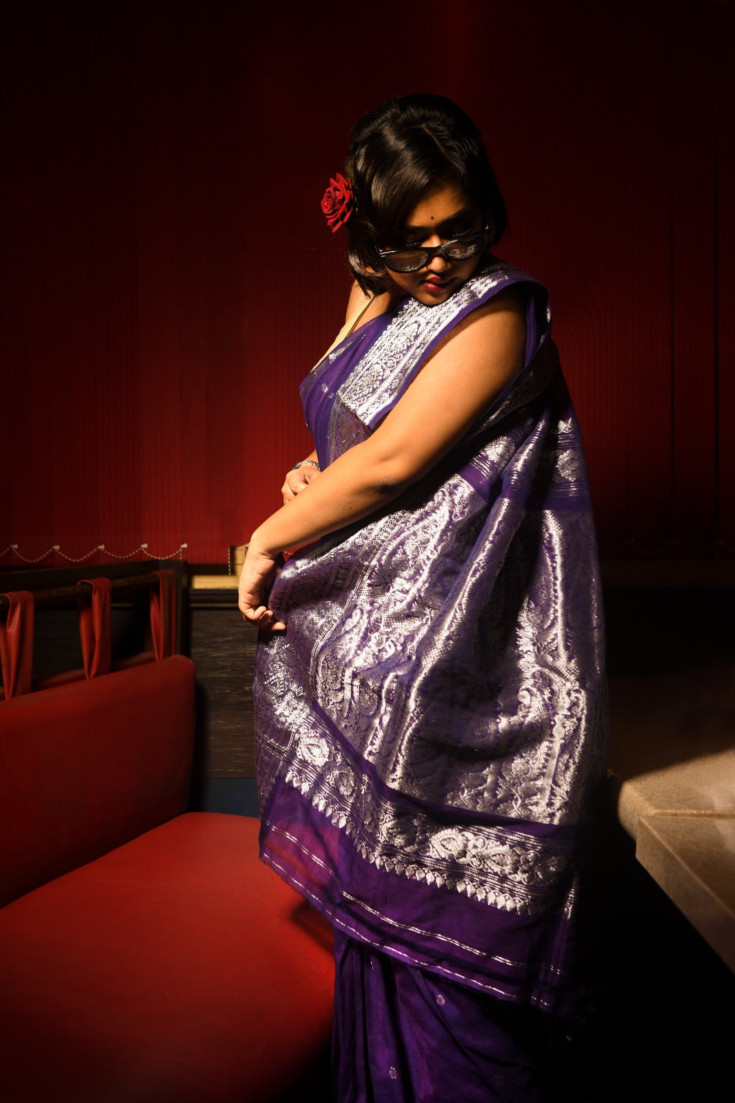 AUBERGINE TANT BENARASI SAREE