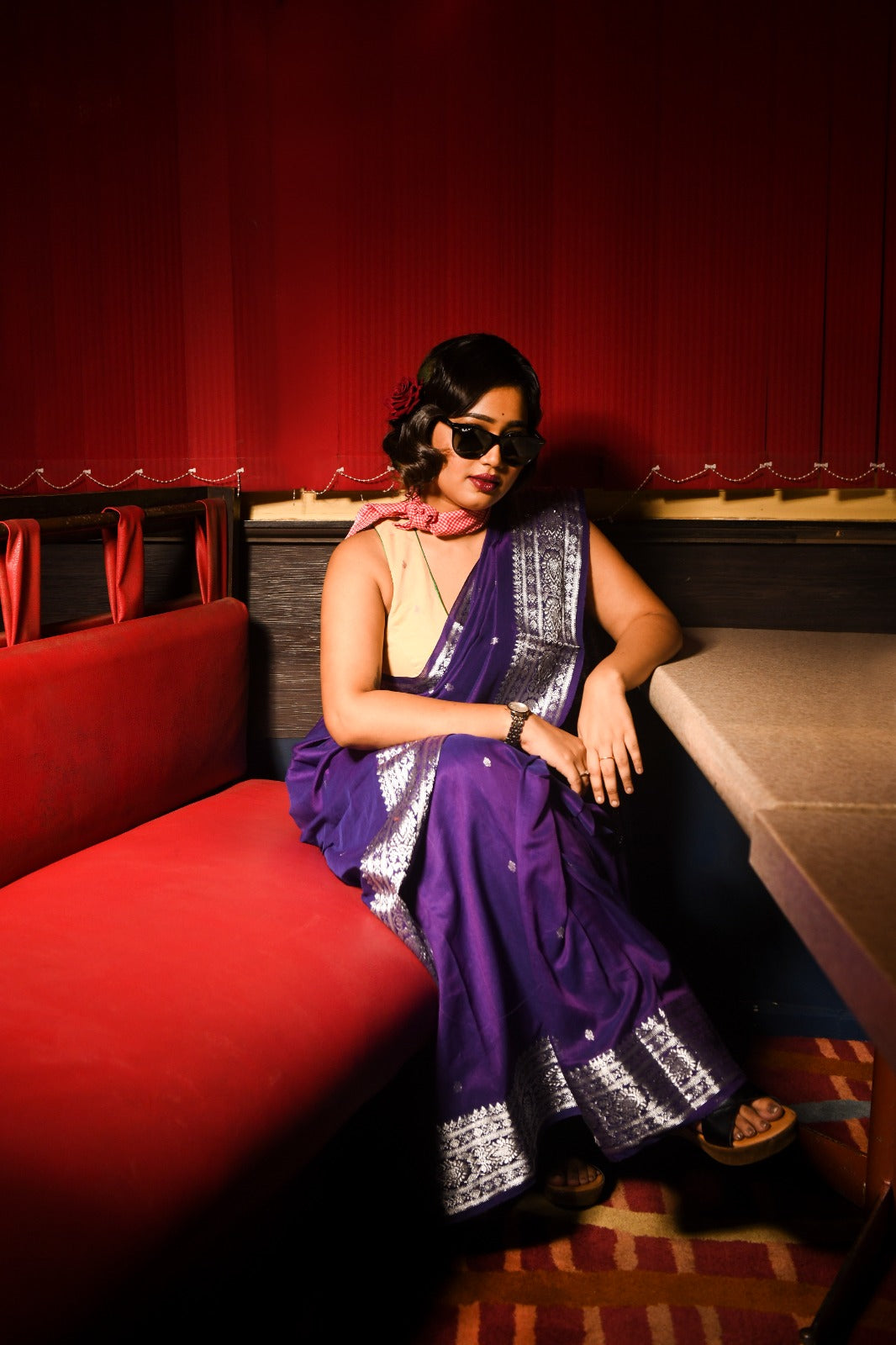 AUBERGINE TANT BENARASI SAREE