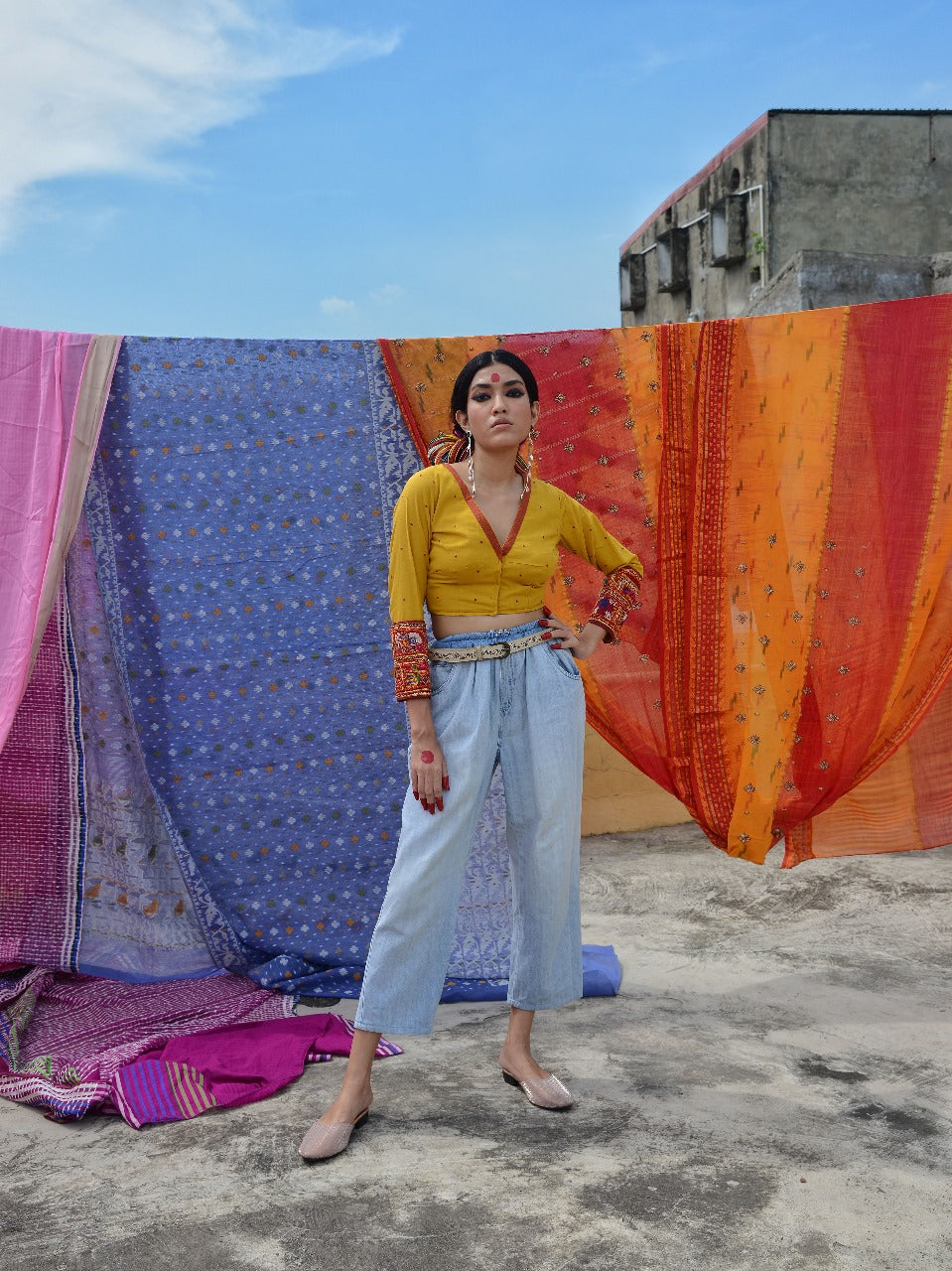 YELLOW KUTCH FULL SLEEVE BLOUSE