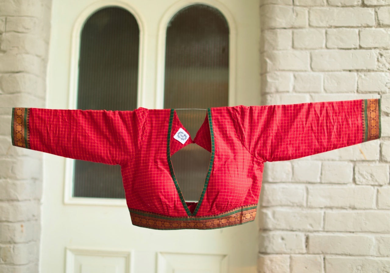 RED SOUTH COTTON BLOUSE