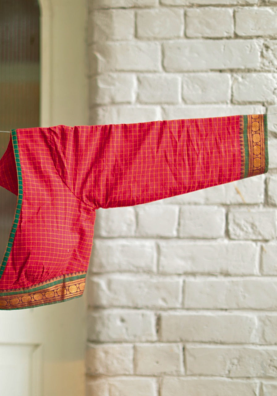 RED SOUTH COTTON BLOUSE