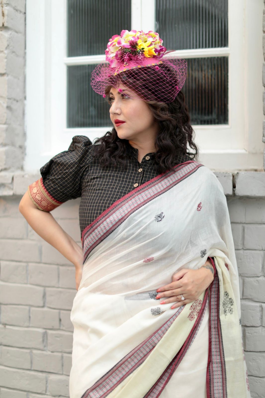 BLACK CHETTINAD CHECKS BLOUSE