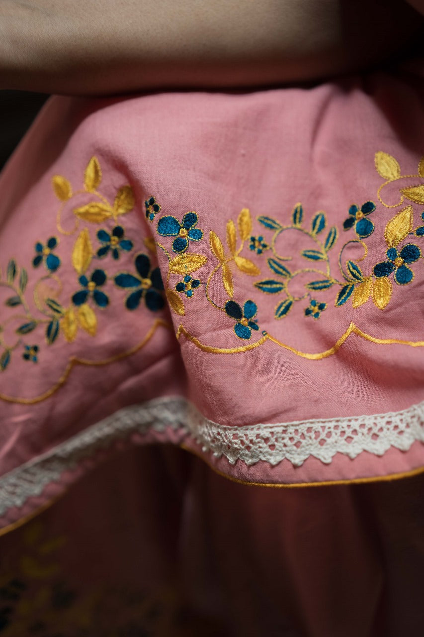 PEACH DAISY RUMAL SAREE