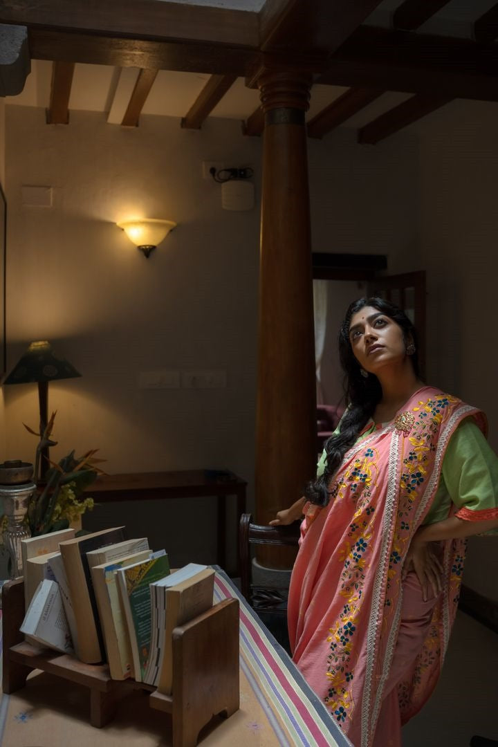 PEACH DAISY RUMAL SAREE