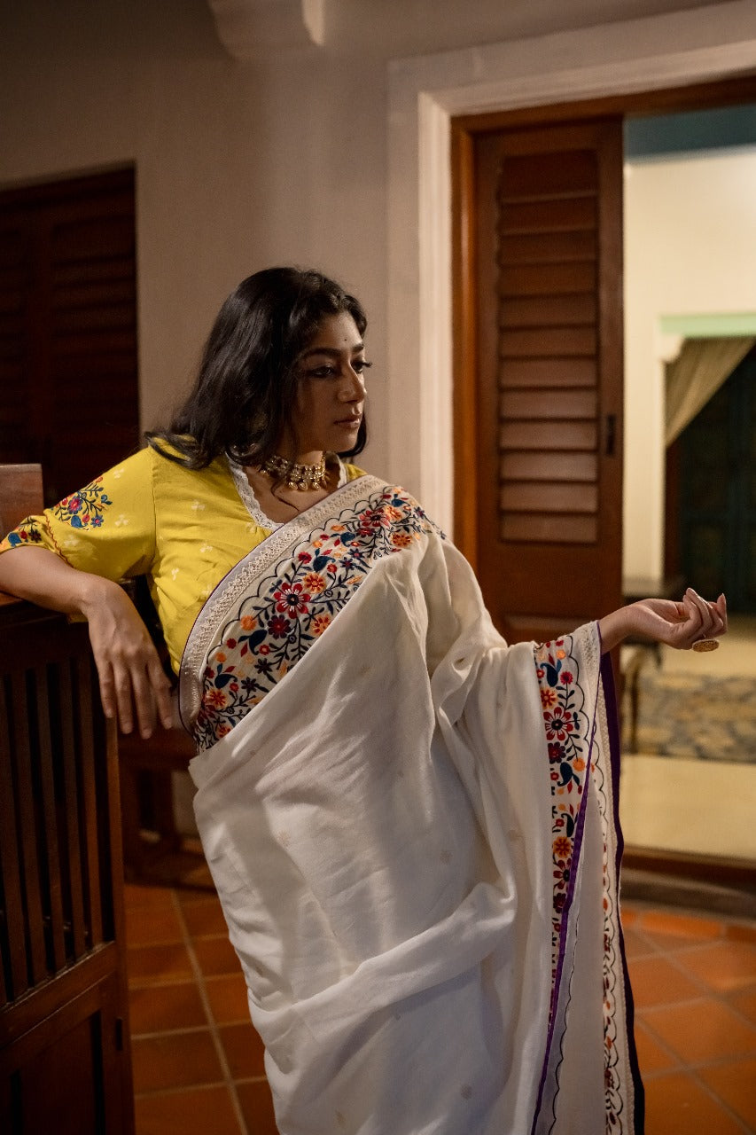 YELLOW VALLEY OF FLOWERS RUMAL BLOUSE
