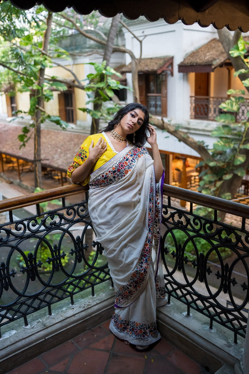 YELLOW VALLEY OF FLOWERS RUMAL BLOUSE