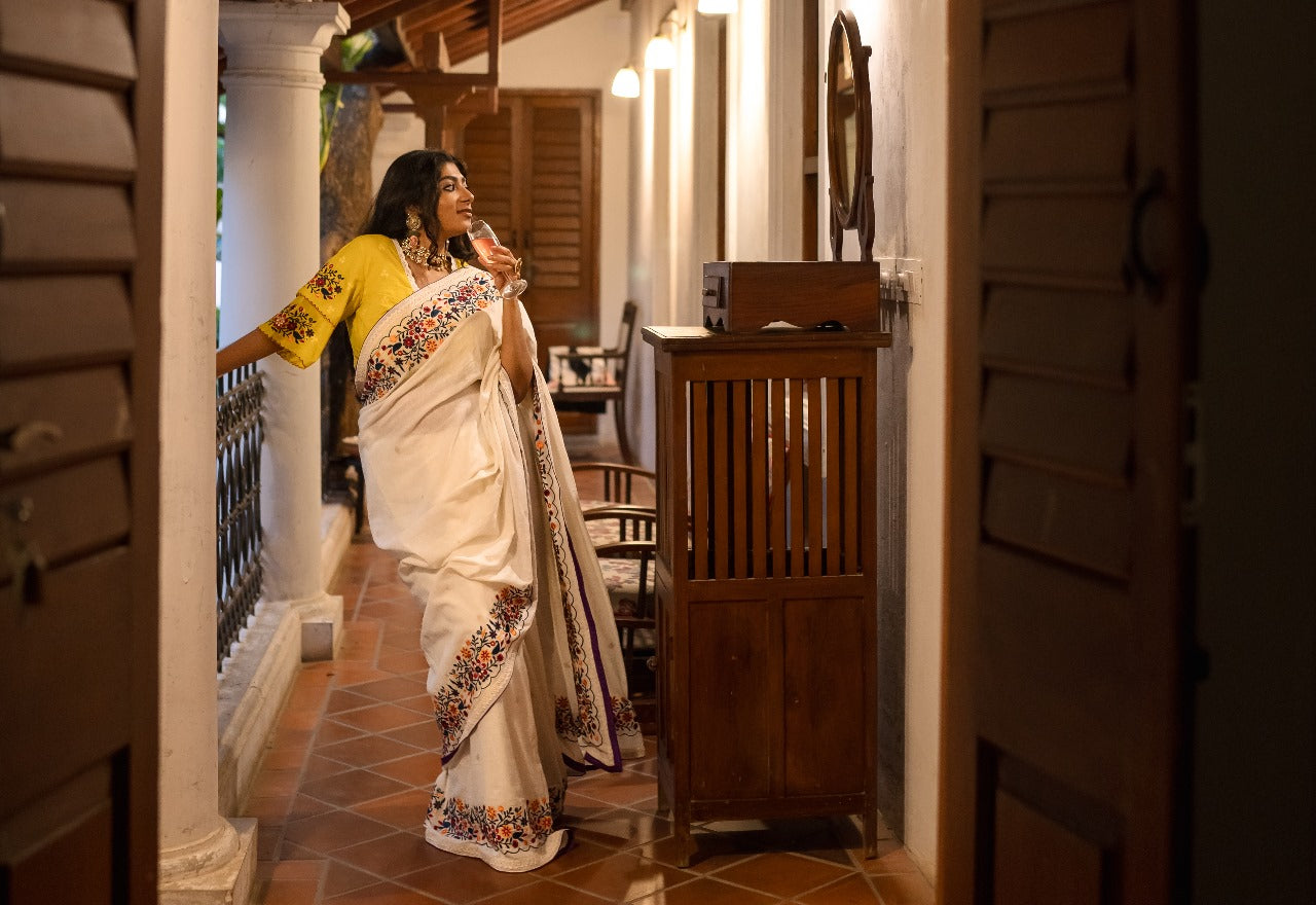 YELLOW VALLEY OF FLOWERS RUMAL BLOUSE