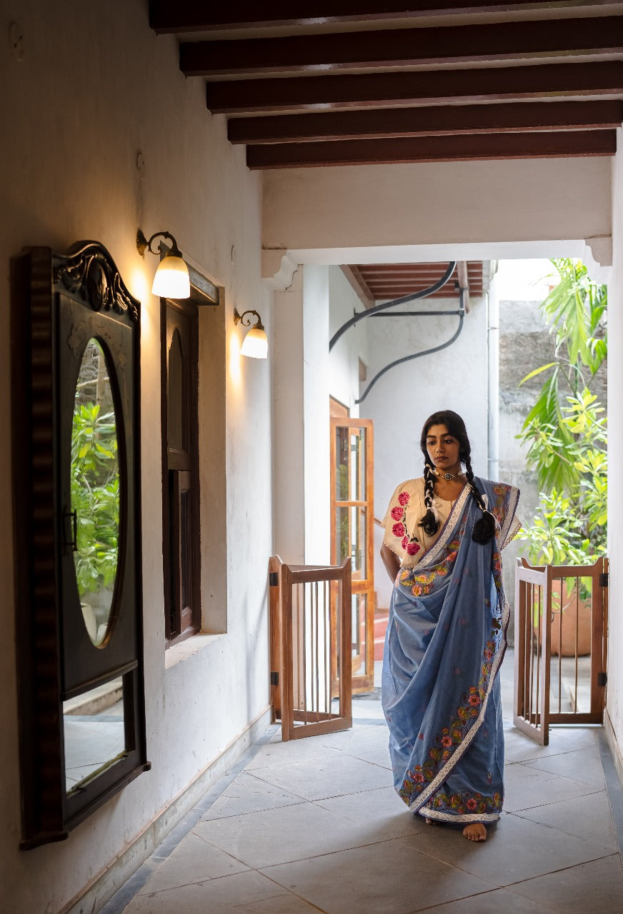 PINK PEONIES RUMAL SAREE