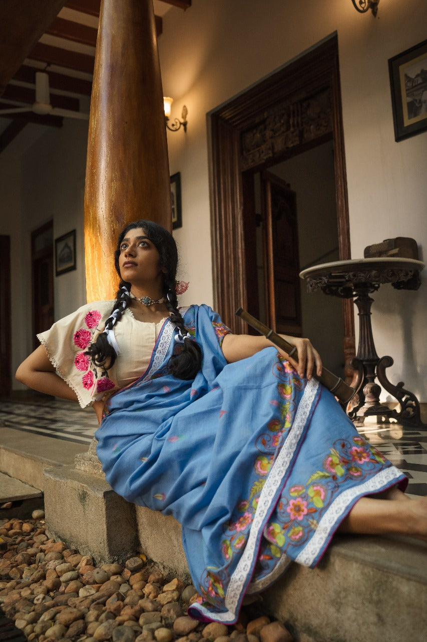 PINK PEONIES RUMAL SAREE