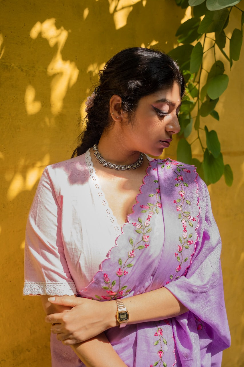 WHITE LILLES RUMAL BLOUSE