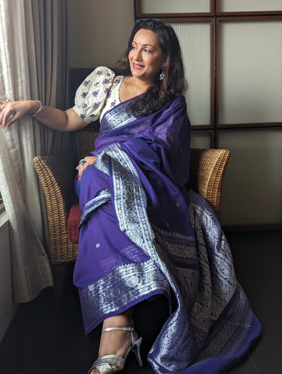 AUBERGINE TANT BENARASI SAREE