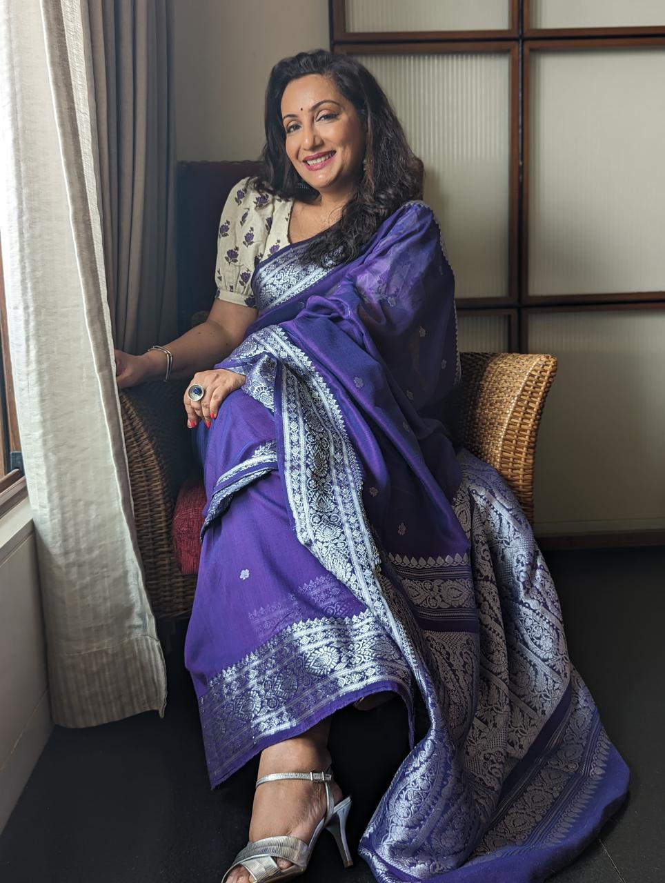 AUBERGINE TANT BENARASI SAREE