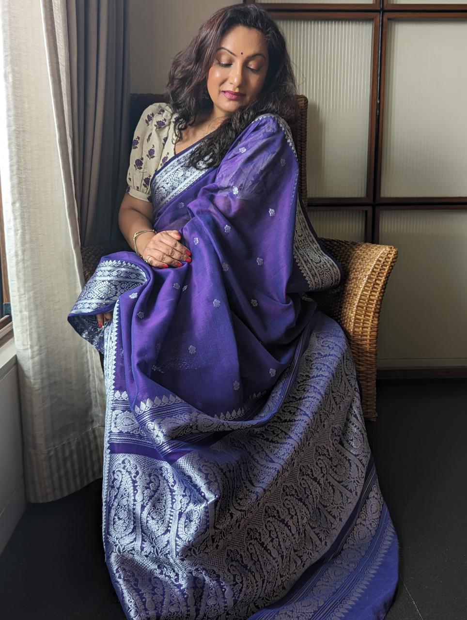 AUBERGINE TANT BENARASI SAREE