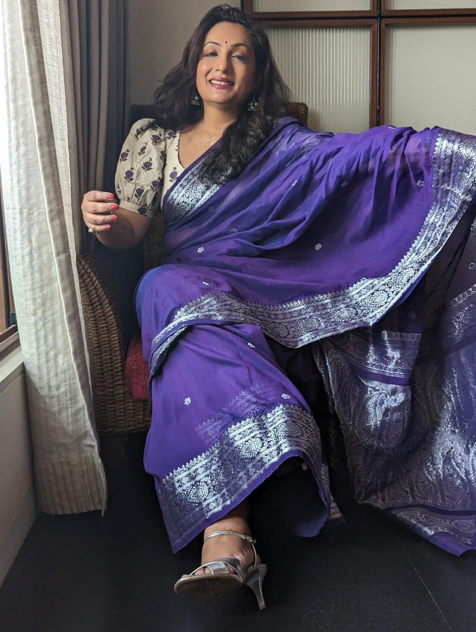 AUBERGINE TANT BENARASI SAREE