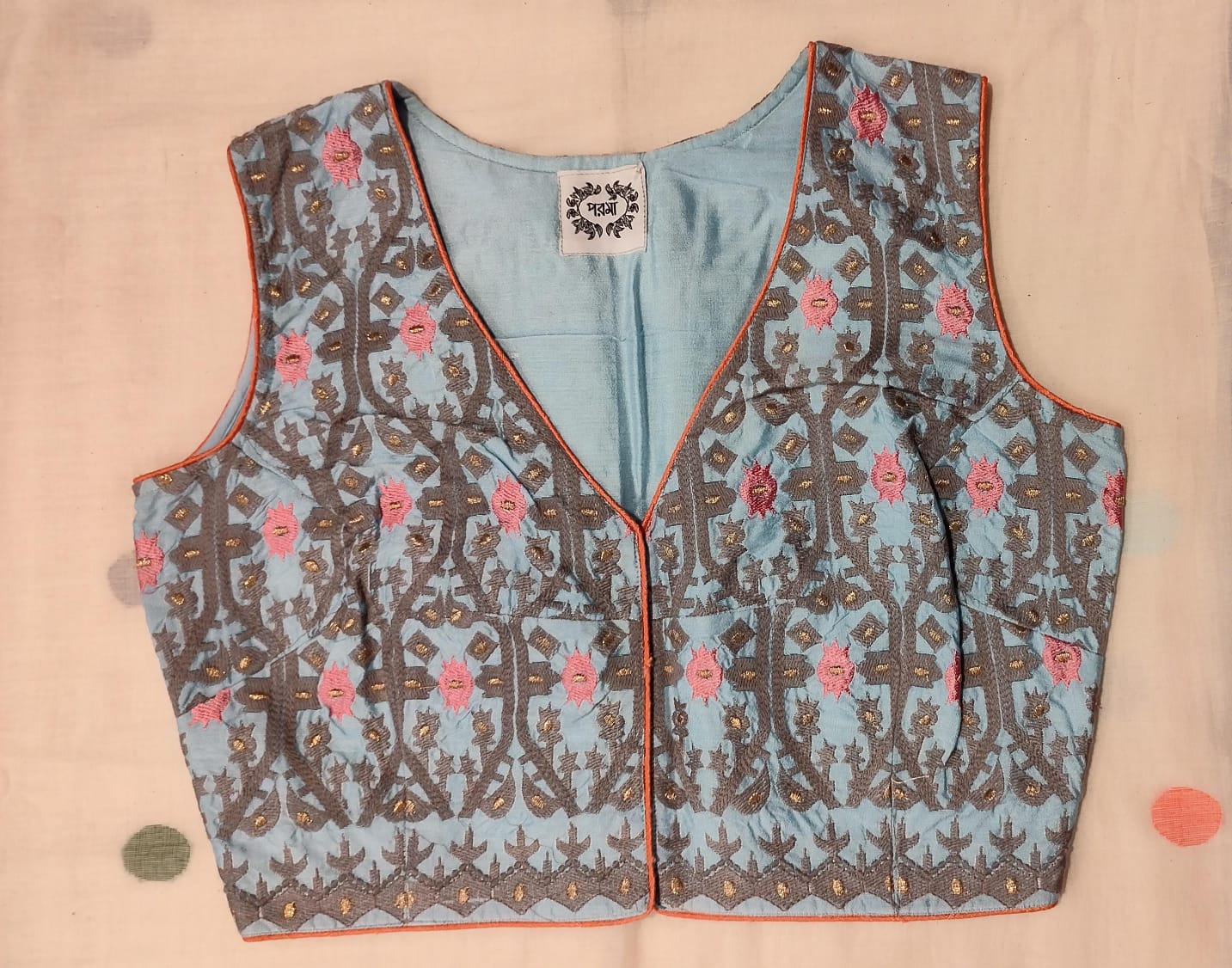 POWDER BLUE DAALIM PHOOL (BLOUSE)