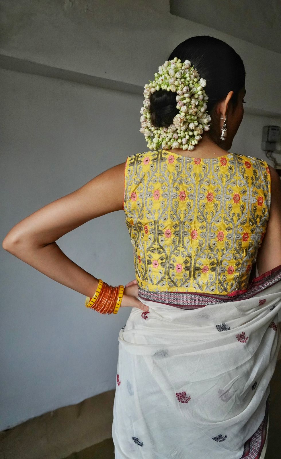 LEMON YELLOW DAALIM PHOOL (BLOUSE)