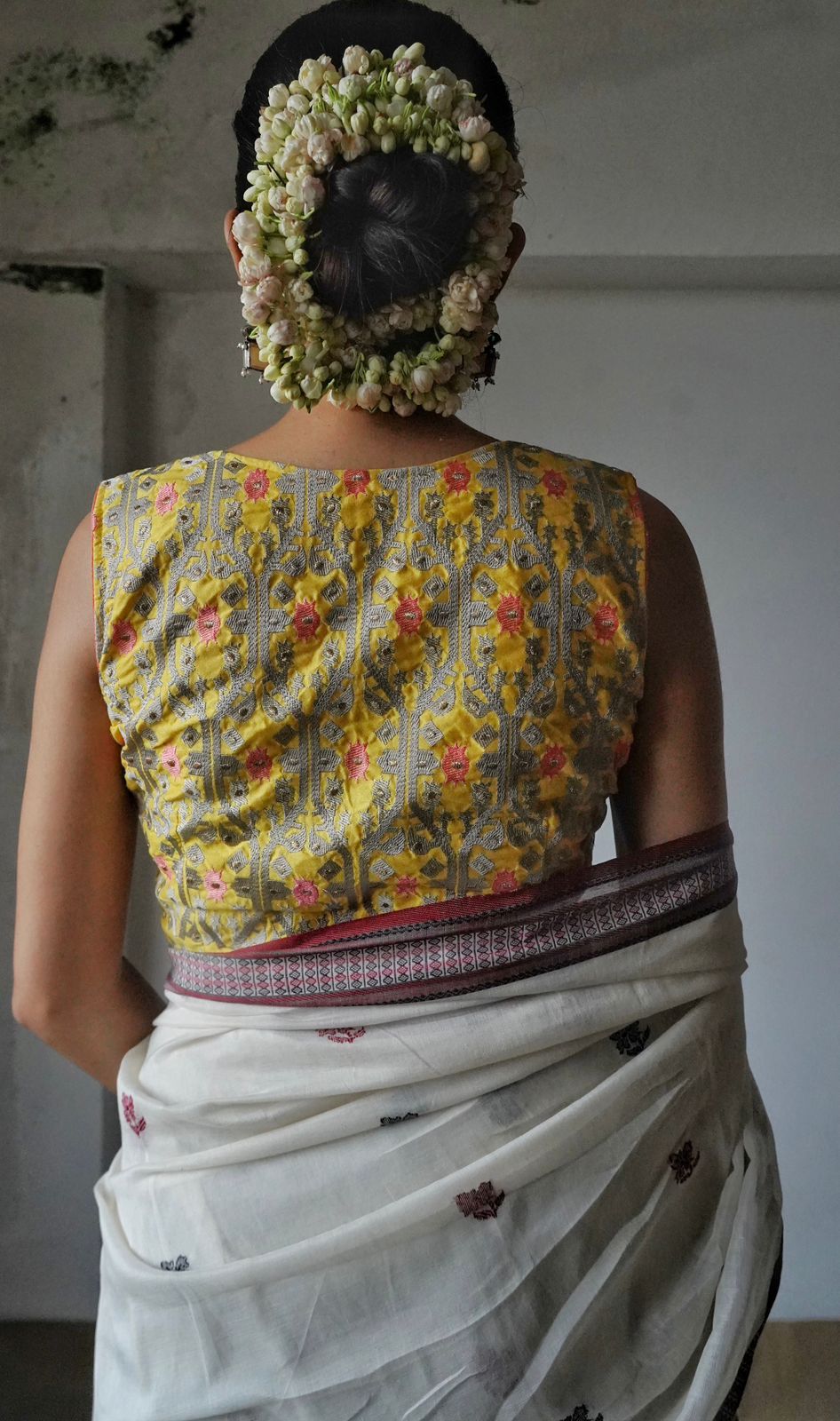 LEMON YELLOW DAALIM PHOOL (BLOUSE)