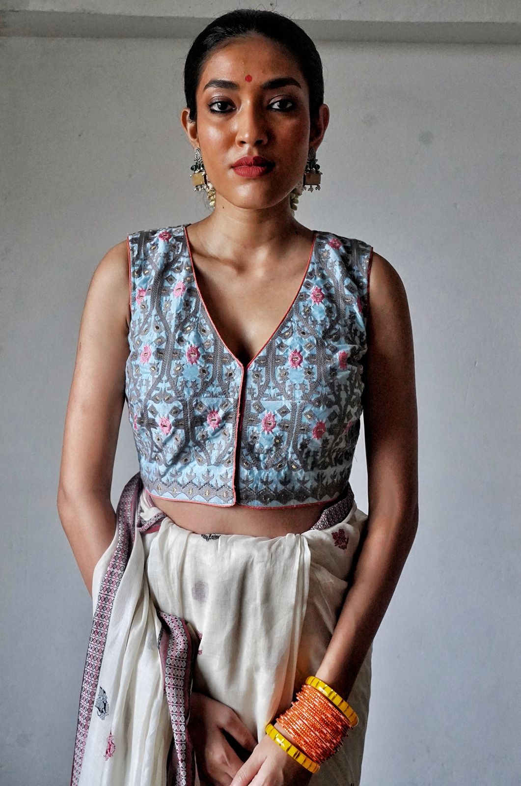 POWDER BLUE DAALIM PHOOL (BLOUSE)