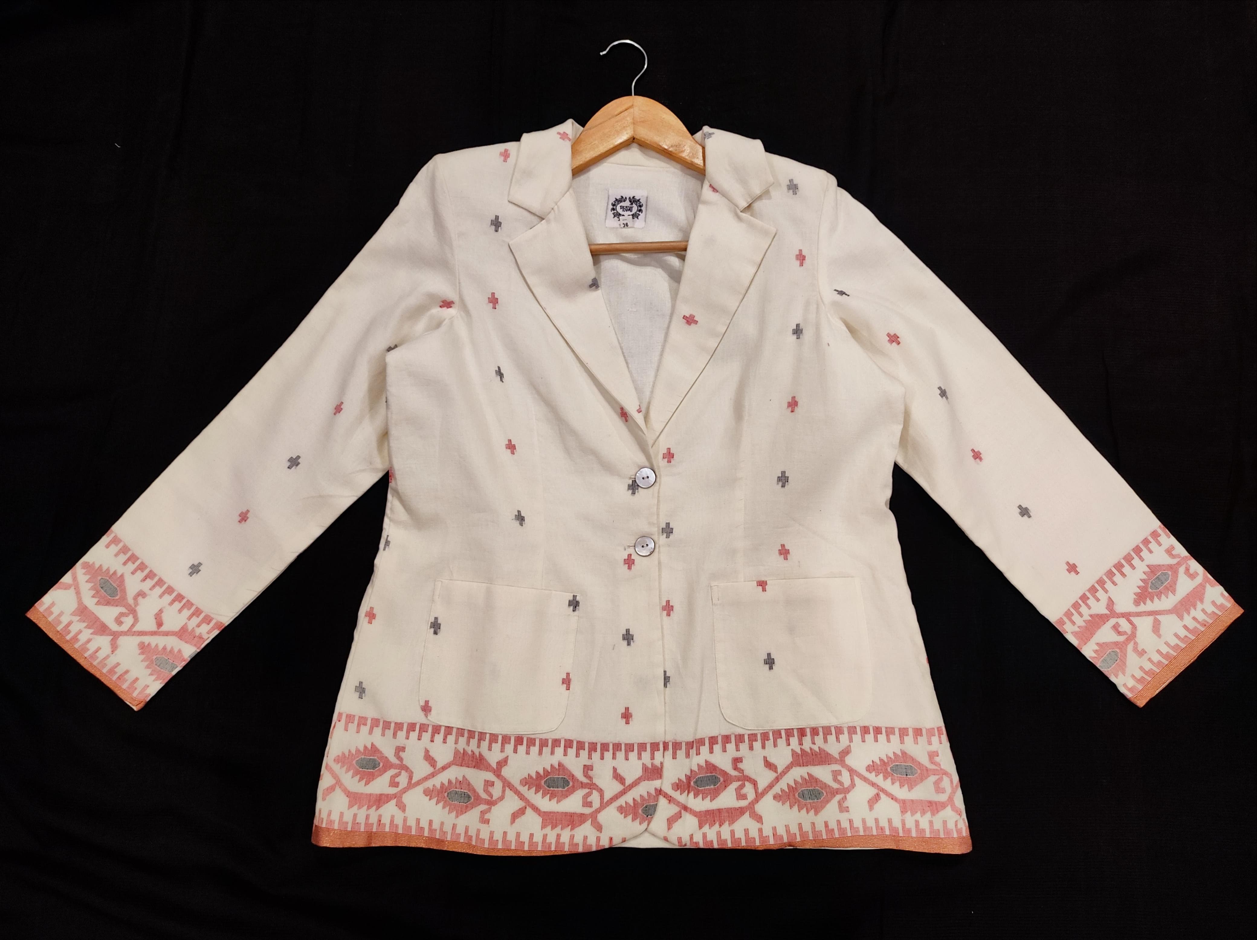WHITE JAMDANI JACKET
