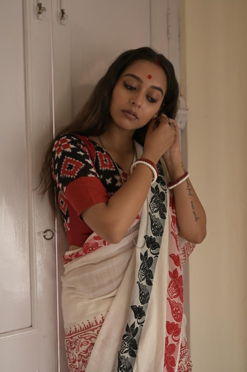 PADMA SHANKHA ALPONA SAREE