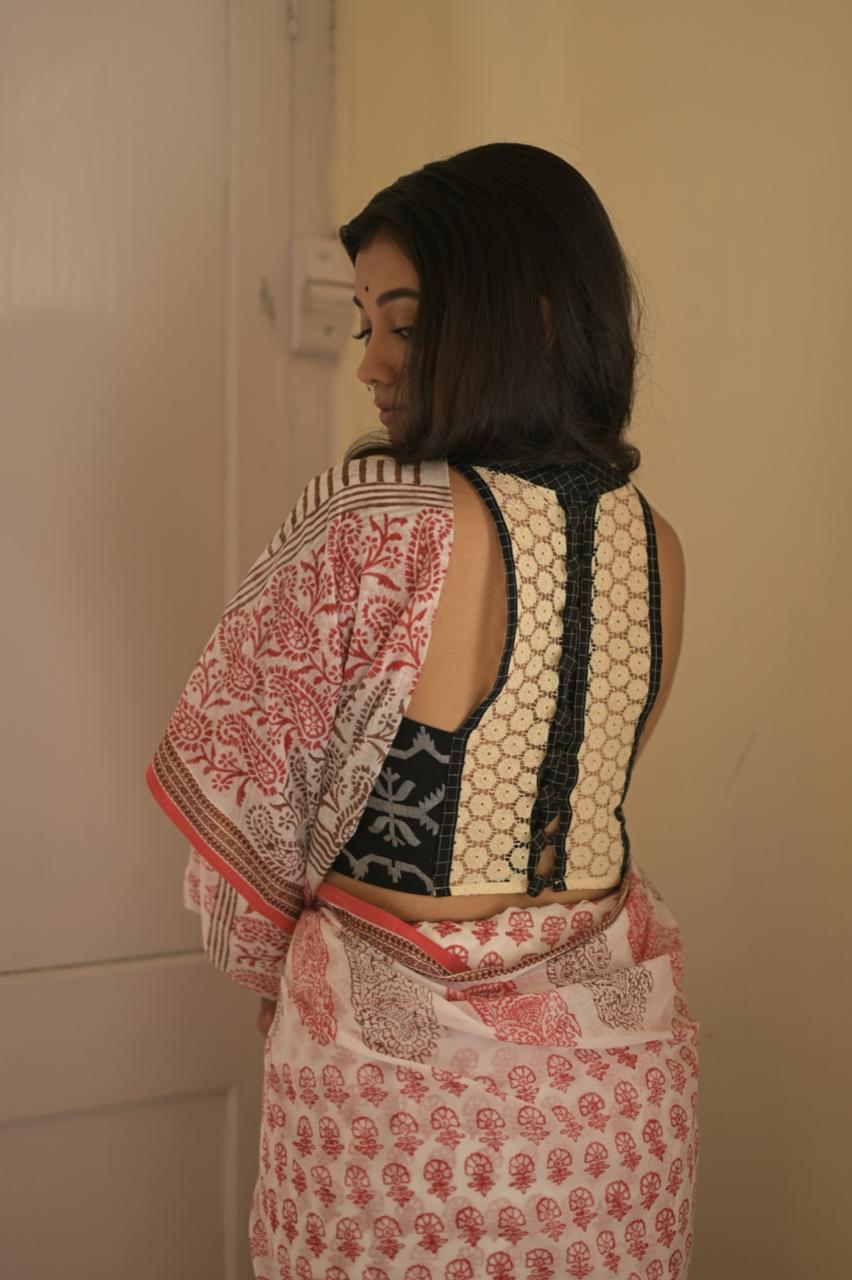 PARAMA SHADA KALO (Racer Back) BLOUSE
