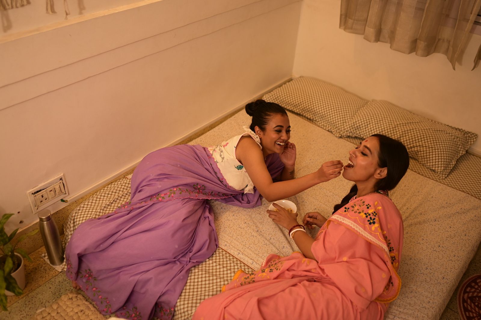 LAVENDER ROSE BUD RUMAL SAREE