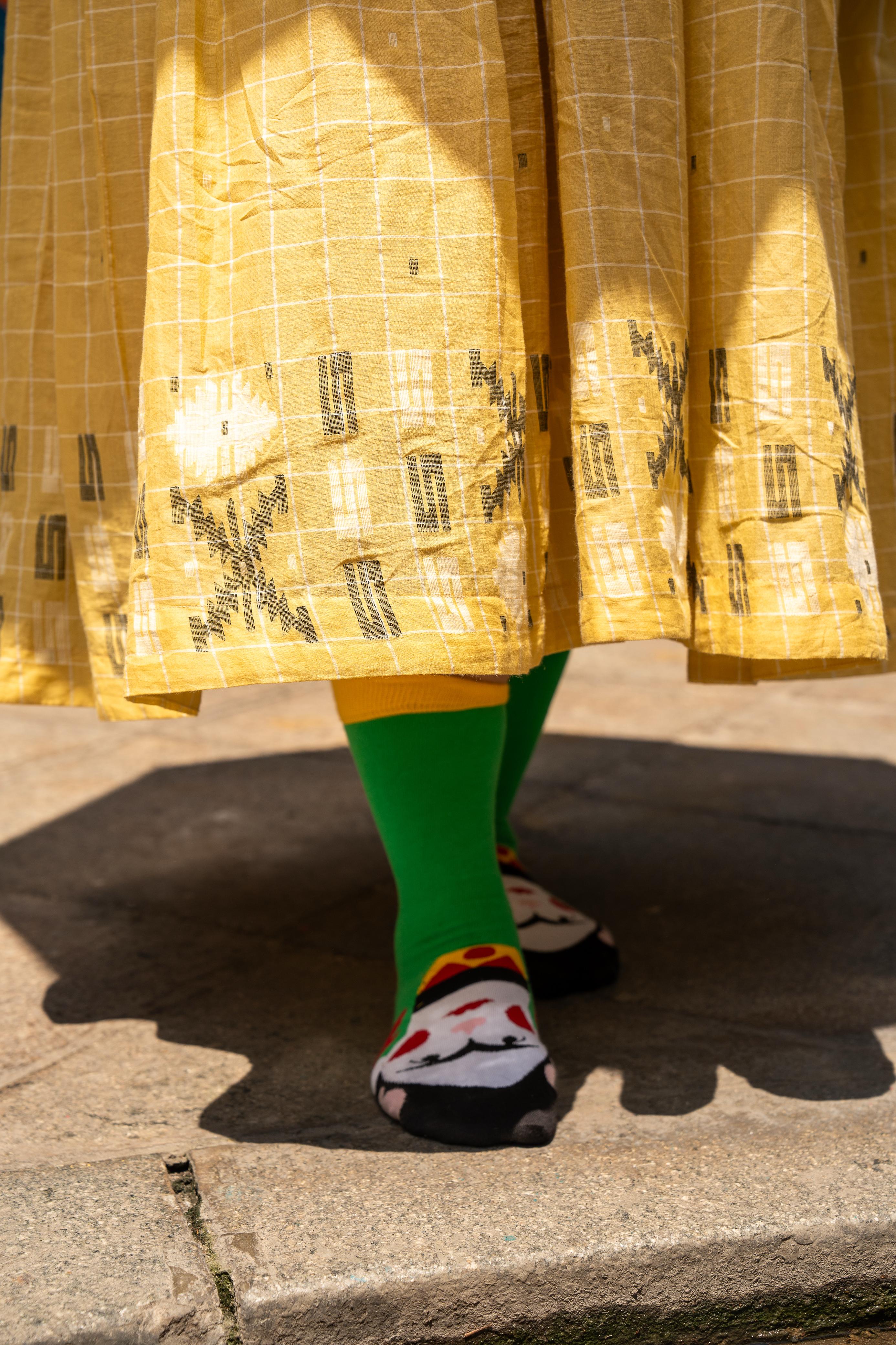 BUTTER DOSA JAMDANI GATHERED DRESS
