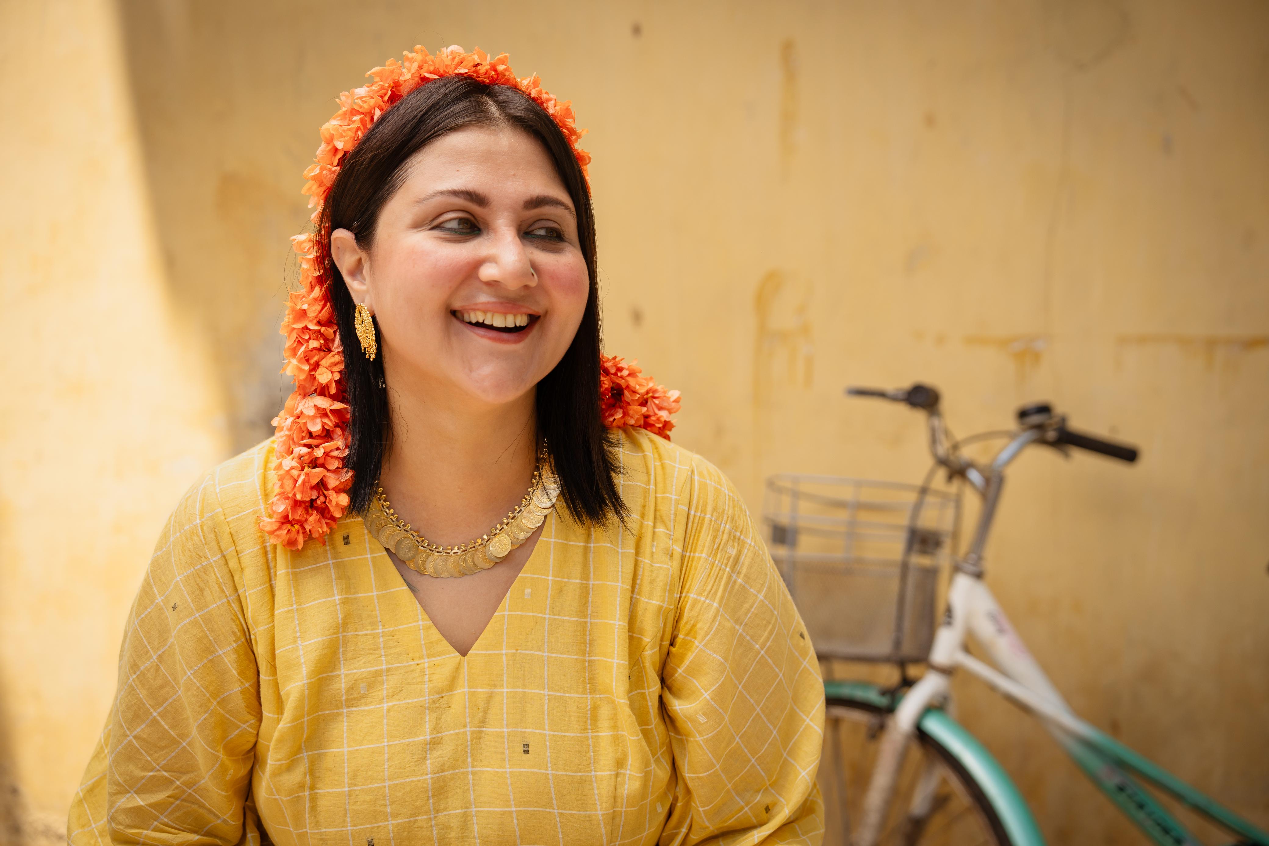 BUTTER DOSA JAMDANI GATHERED DRESS