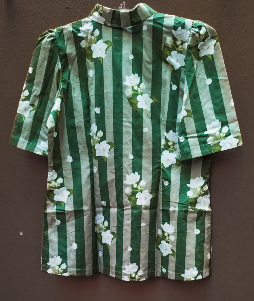 MALLI POO GREEN STRIPED SHIRT