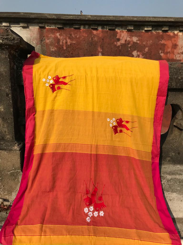 AALTA FEET YELLOW SAREE