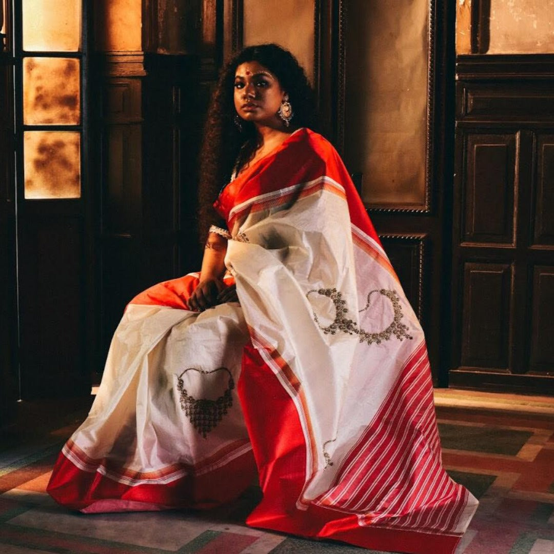 WIDE RED PAAR ALL JEWELLERY GOROD (SAREE)