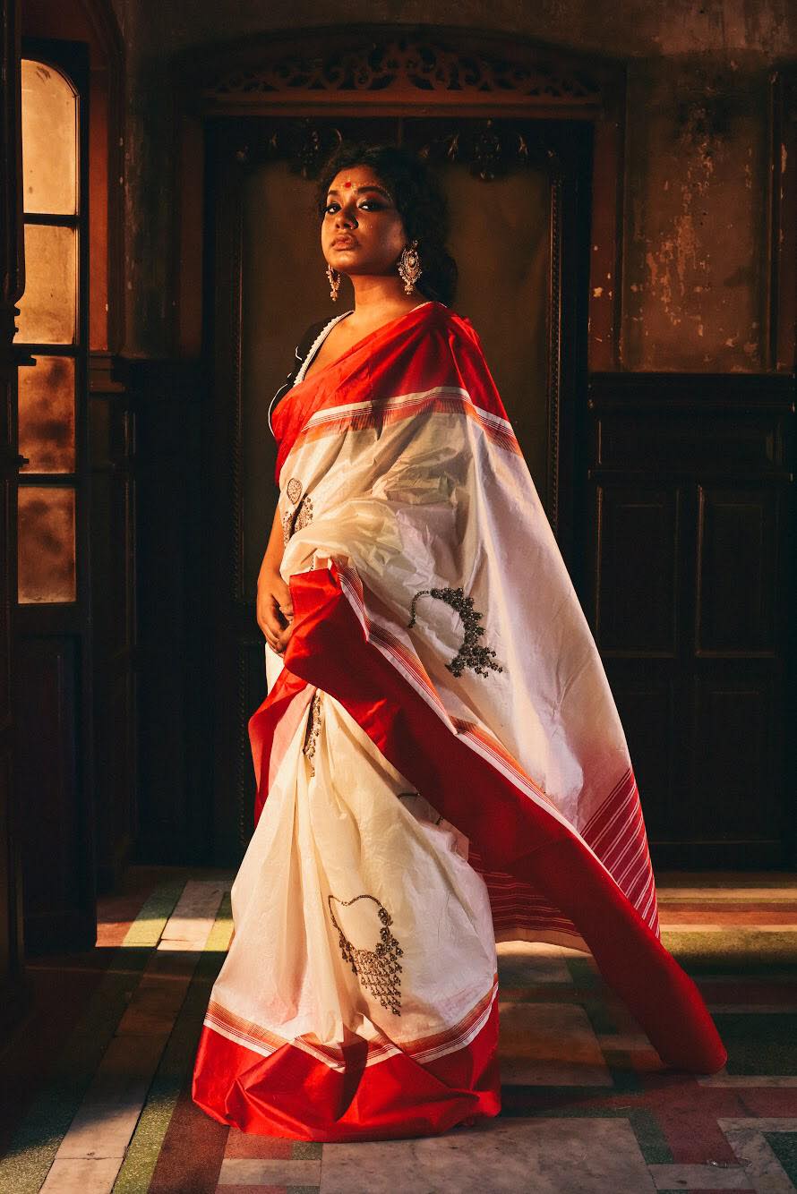 WIDE RED PAAR ALL JEWELLERY GOROD (SAREE)
