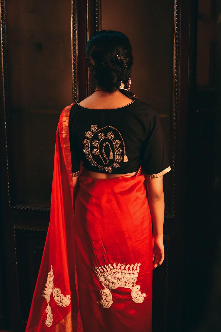 RED SILK MANGALGIRI DAAKER SAJ (SAREE)