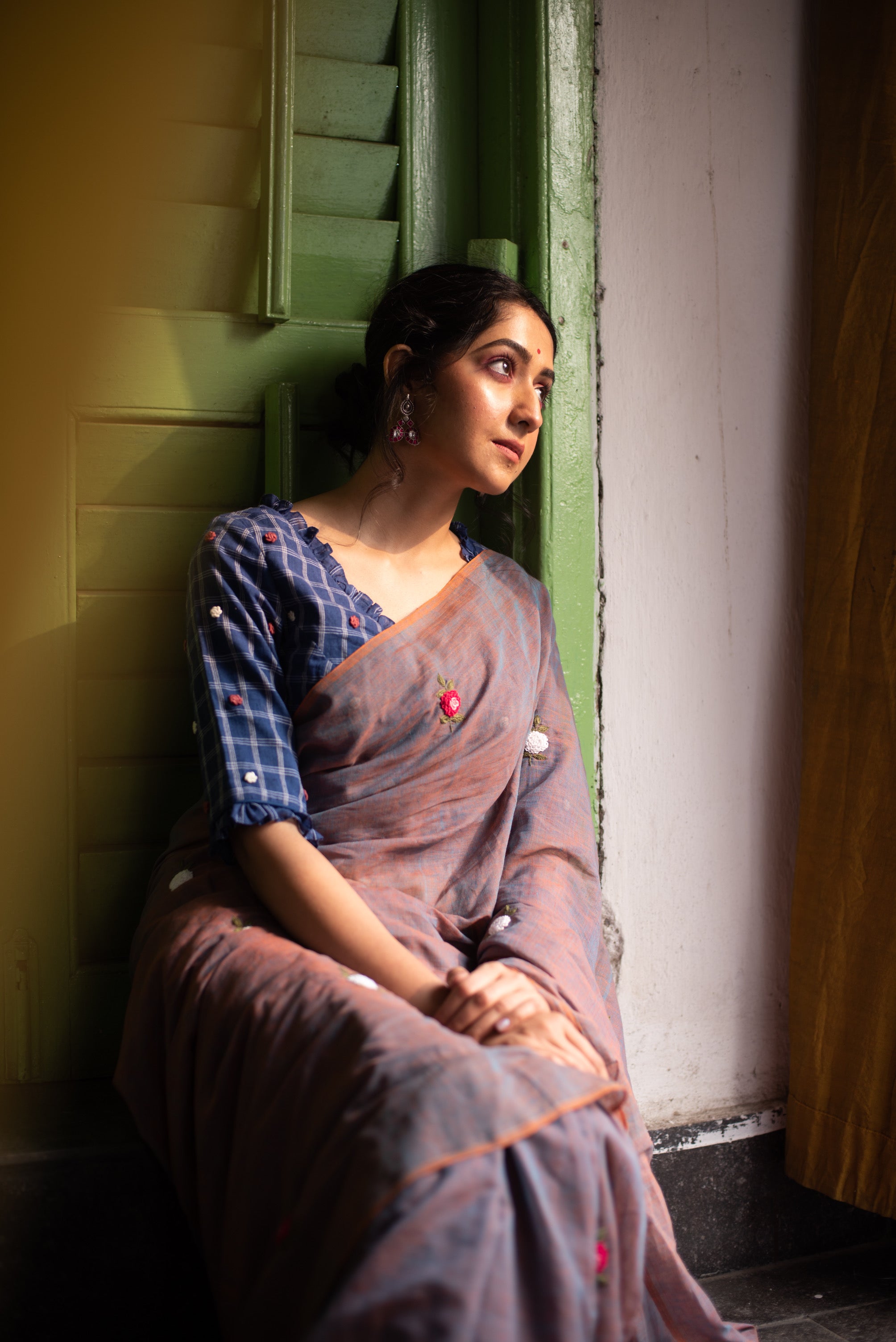 CINNAMON-LAVENDAR ROSES SAREE