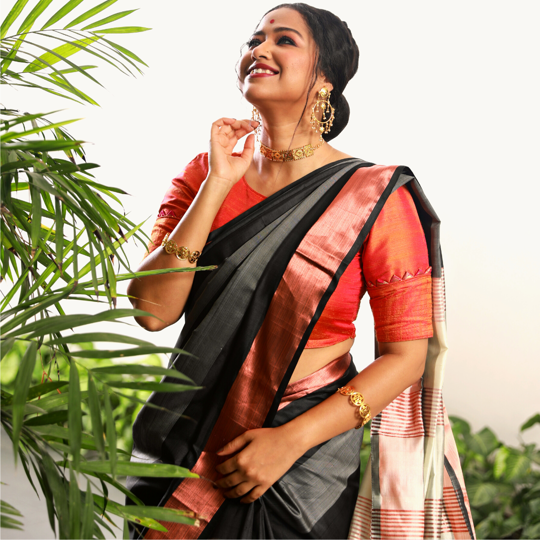 BLACK & COPPER GOROD (SAREE)