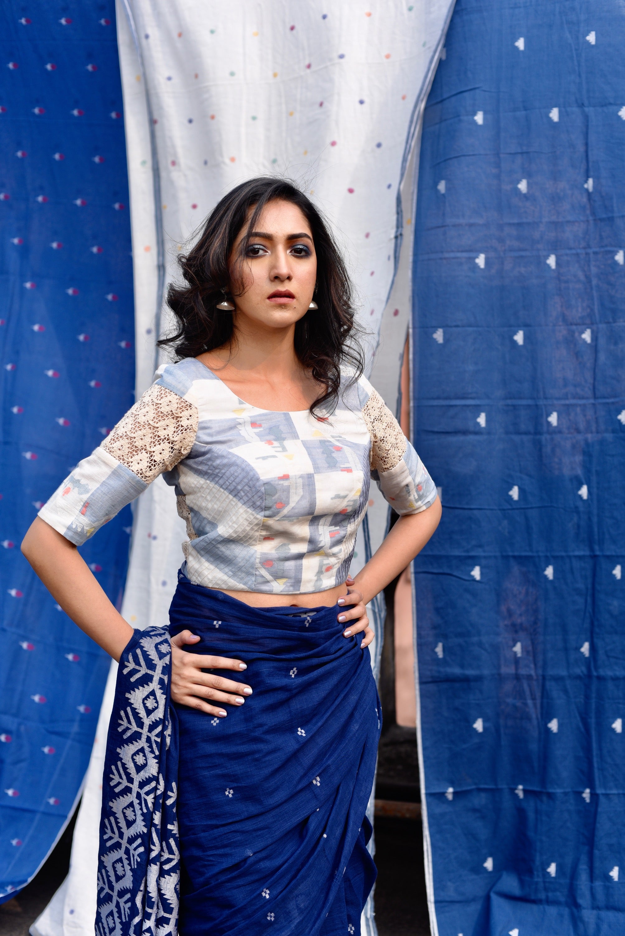 BLUE PINTUCK (BLOUSE)