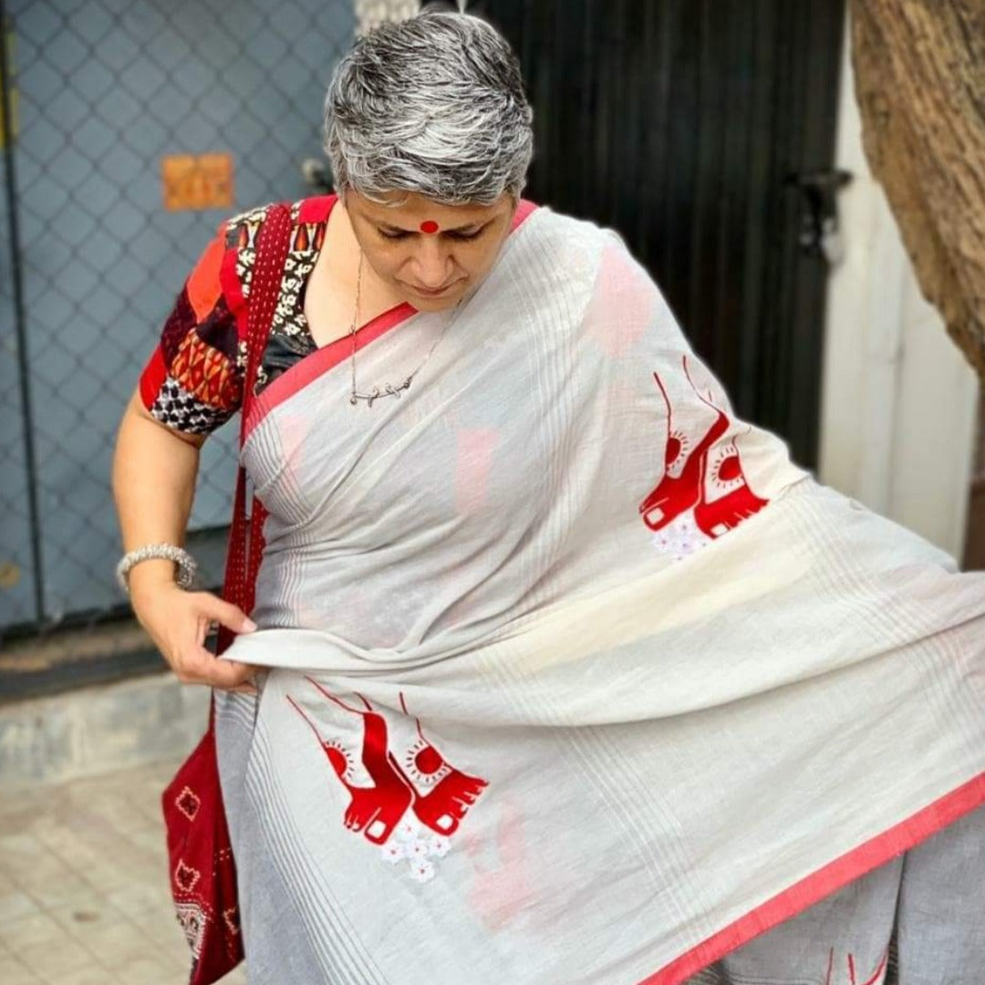 GREY SHADED AALTA FEET(SAREE)