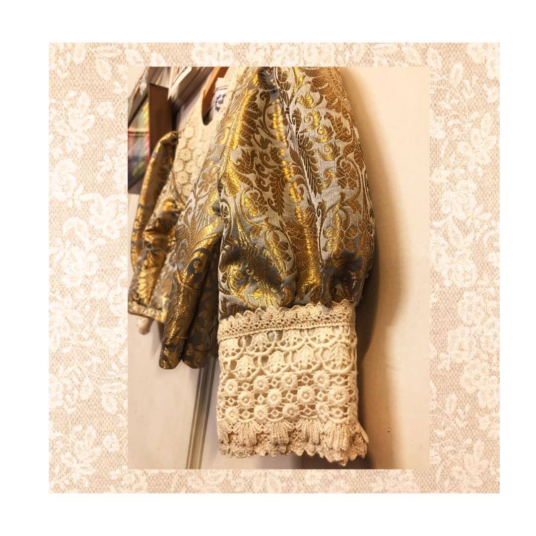 GREY VINTAGE BROCADE NET