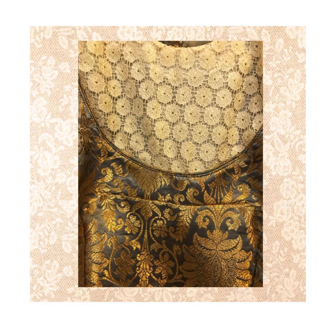 GREY VINTAGE BROCADE NET