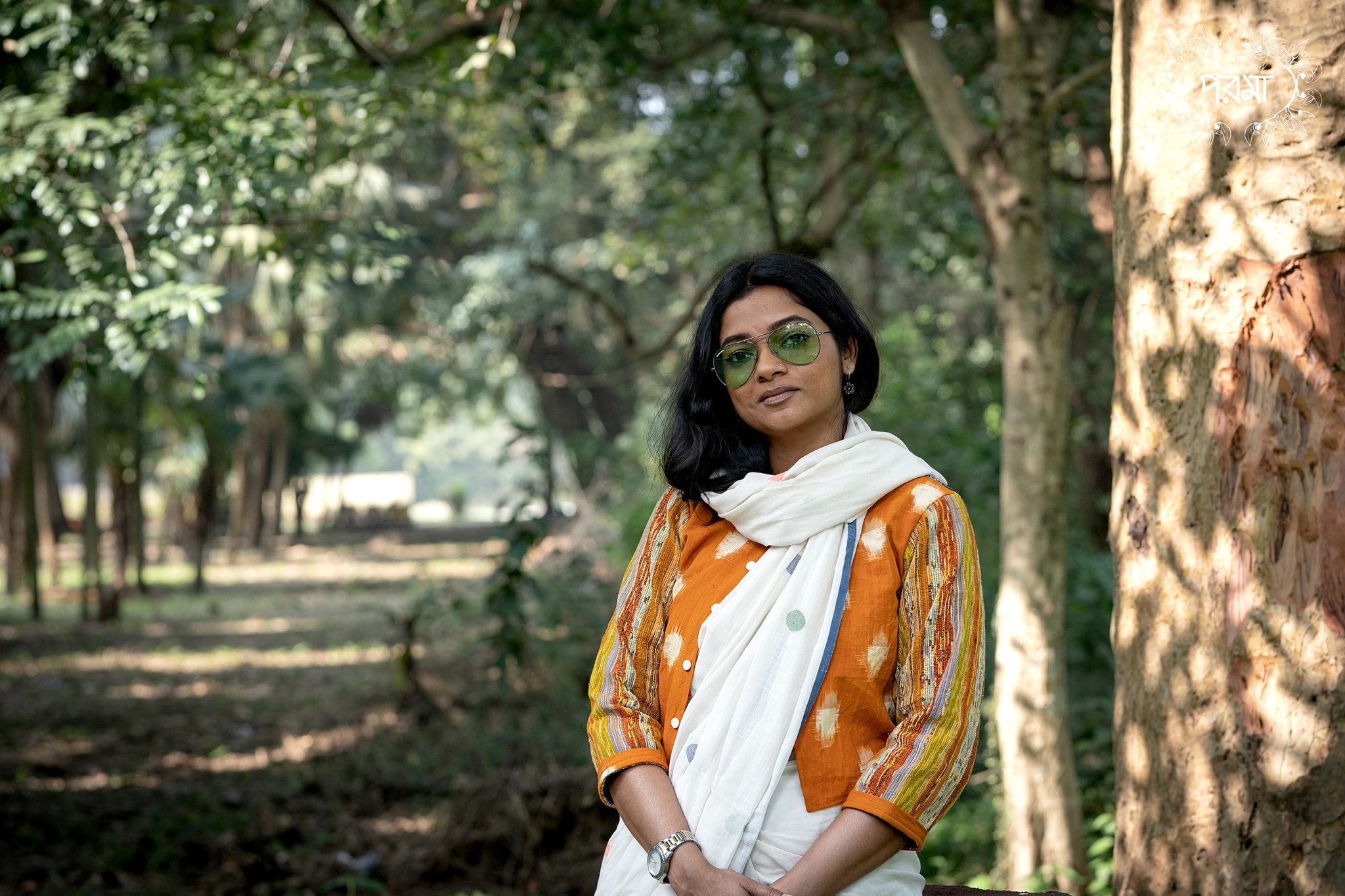 WHITE MULTI POLKA JAMDANI