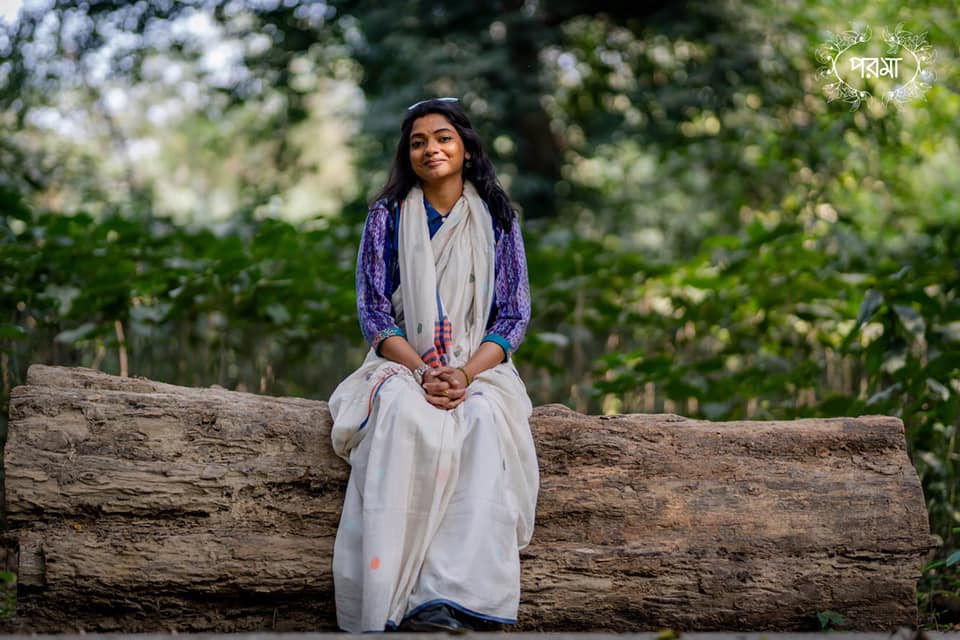 WHITE MULTI POLKA JAMDANI