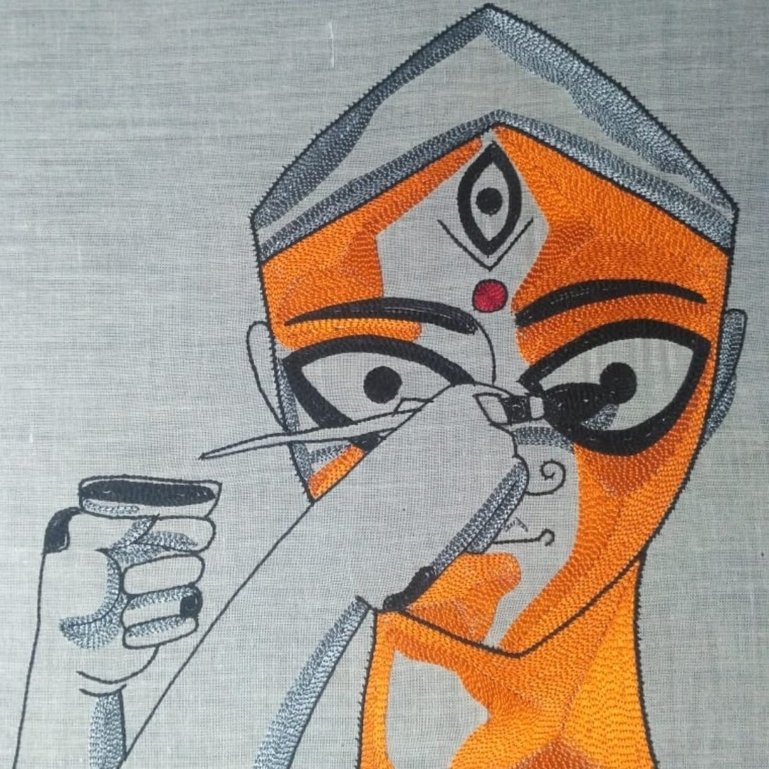 HANDWOVEN JAMDANI DURGA FACE (SAREE)