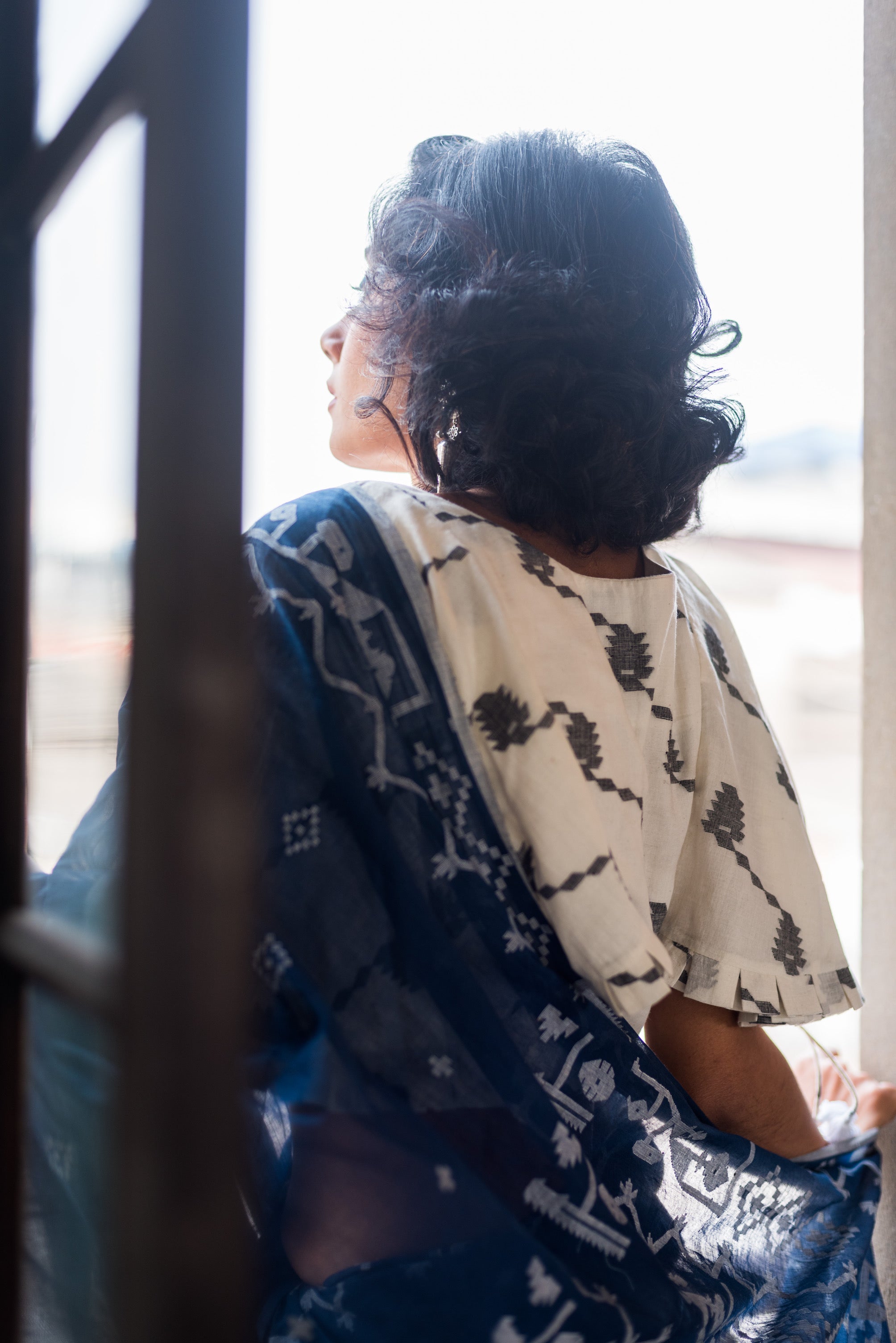 INDIGO BLUE JAMDANI SAREE