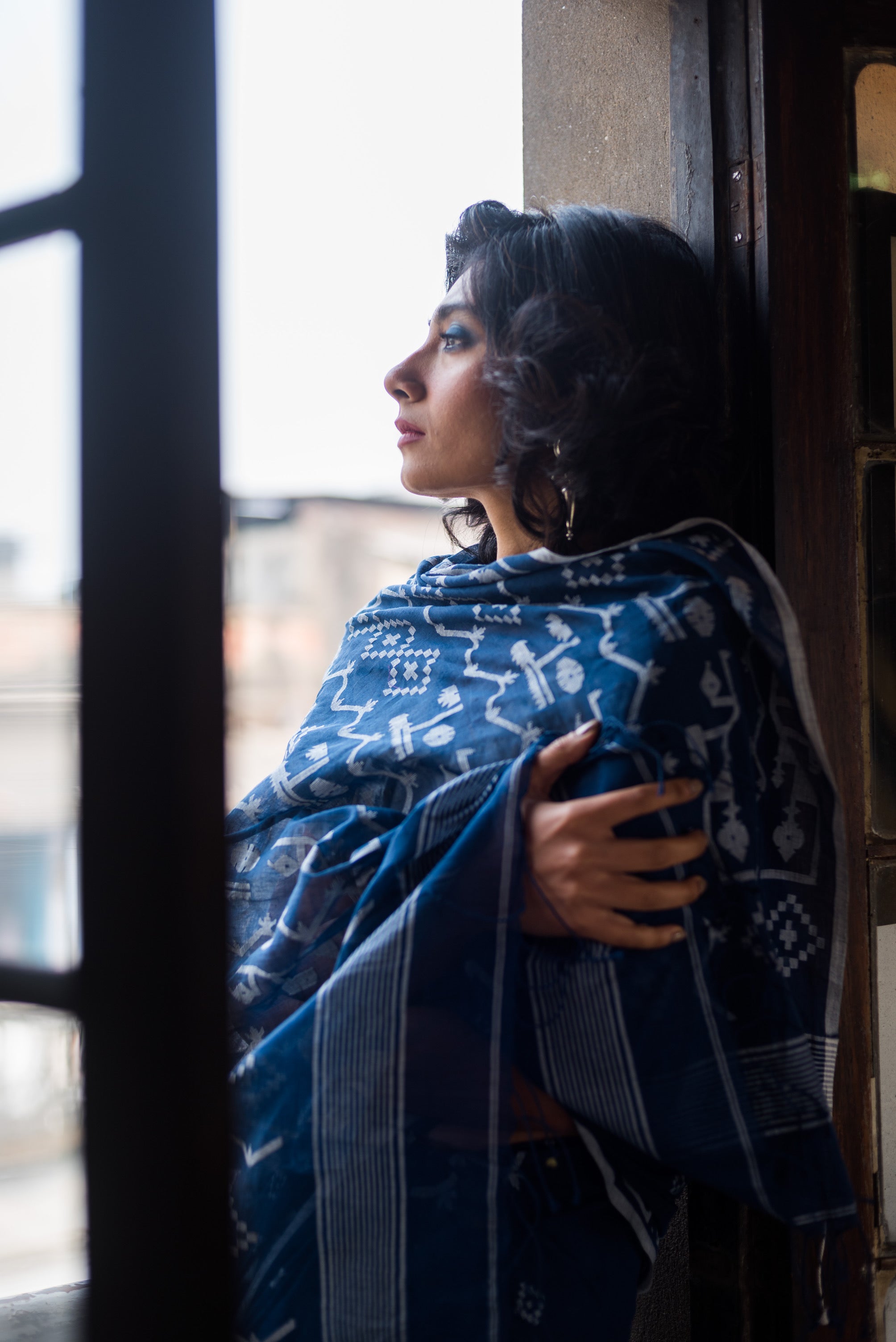 INDIGO BLUE JAMDANI SAREE