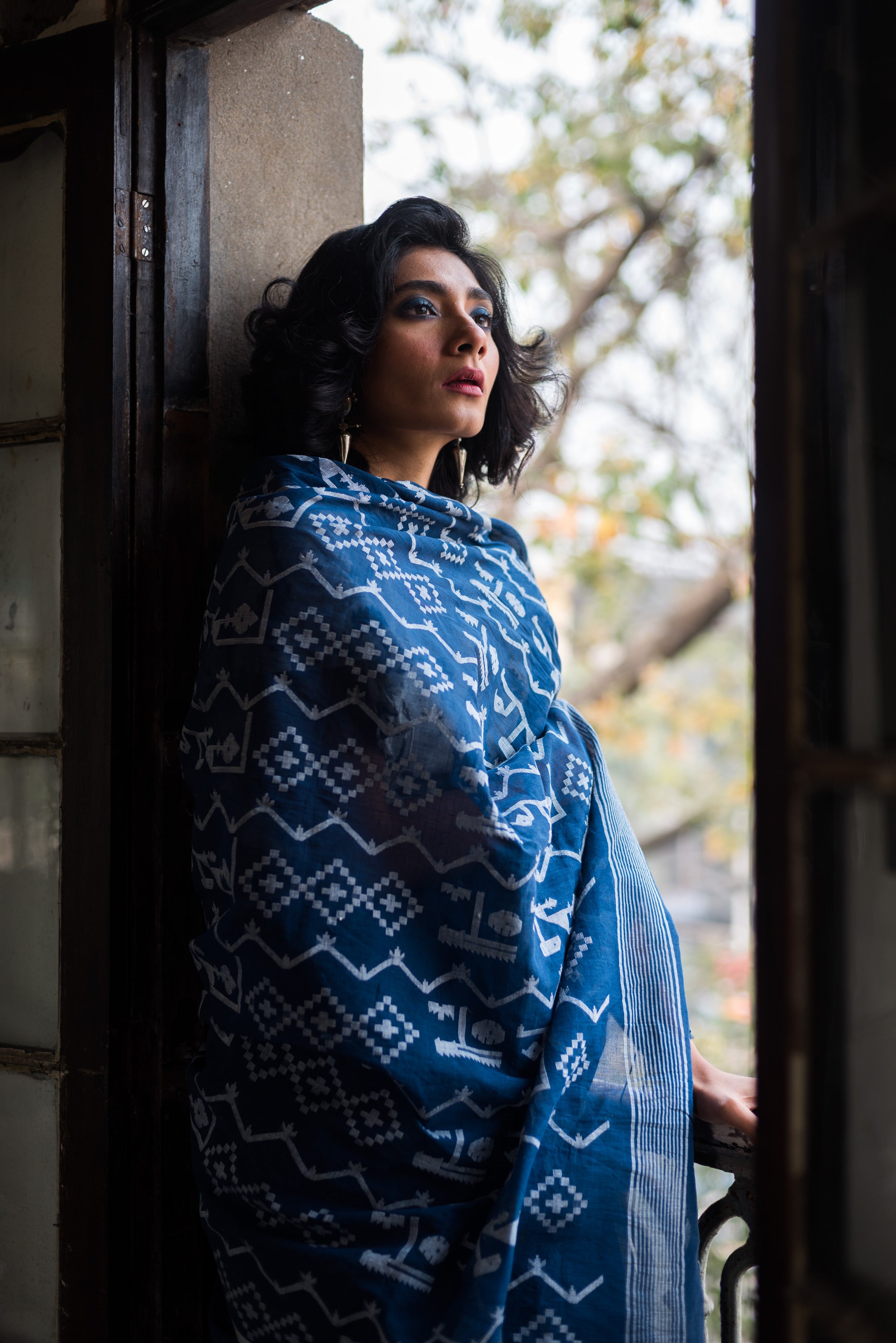 INDIGO BLUE JAMDANI SAREE